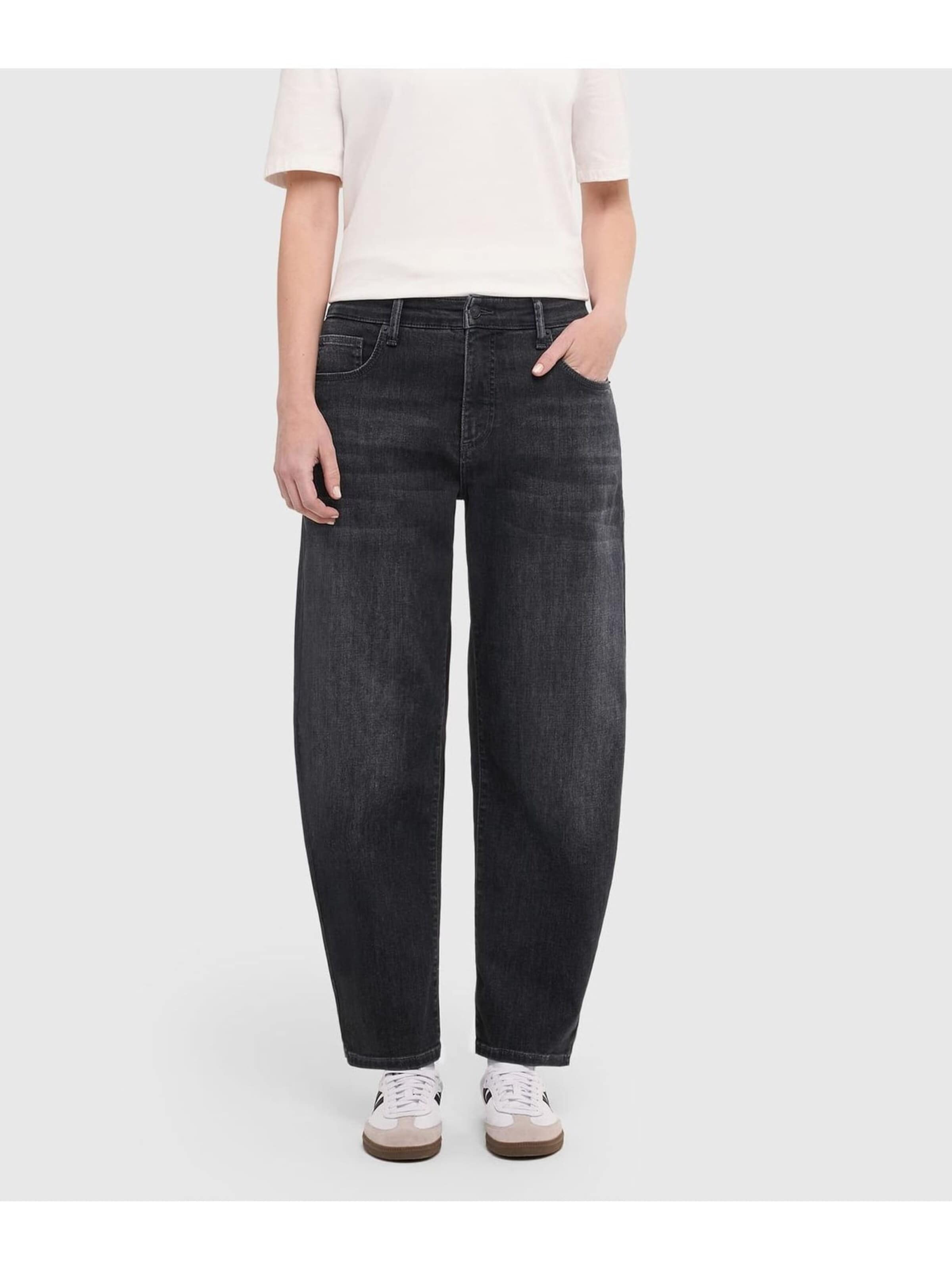 MAC Baggy Jeans in Zwart: voorkant