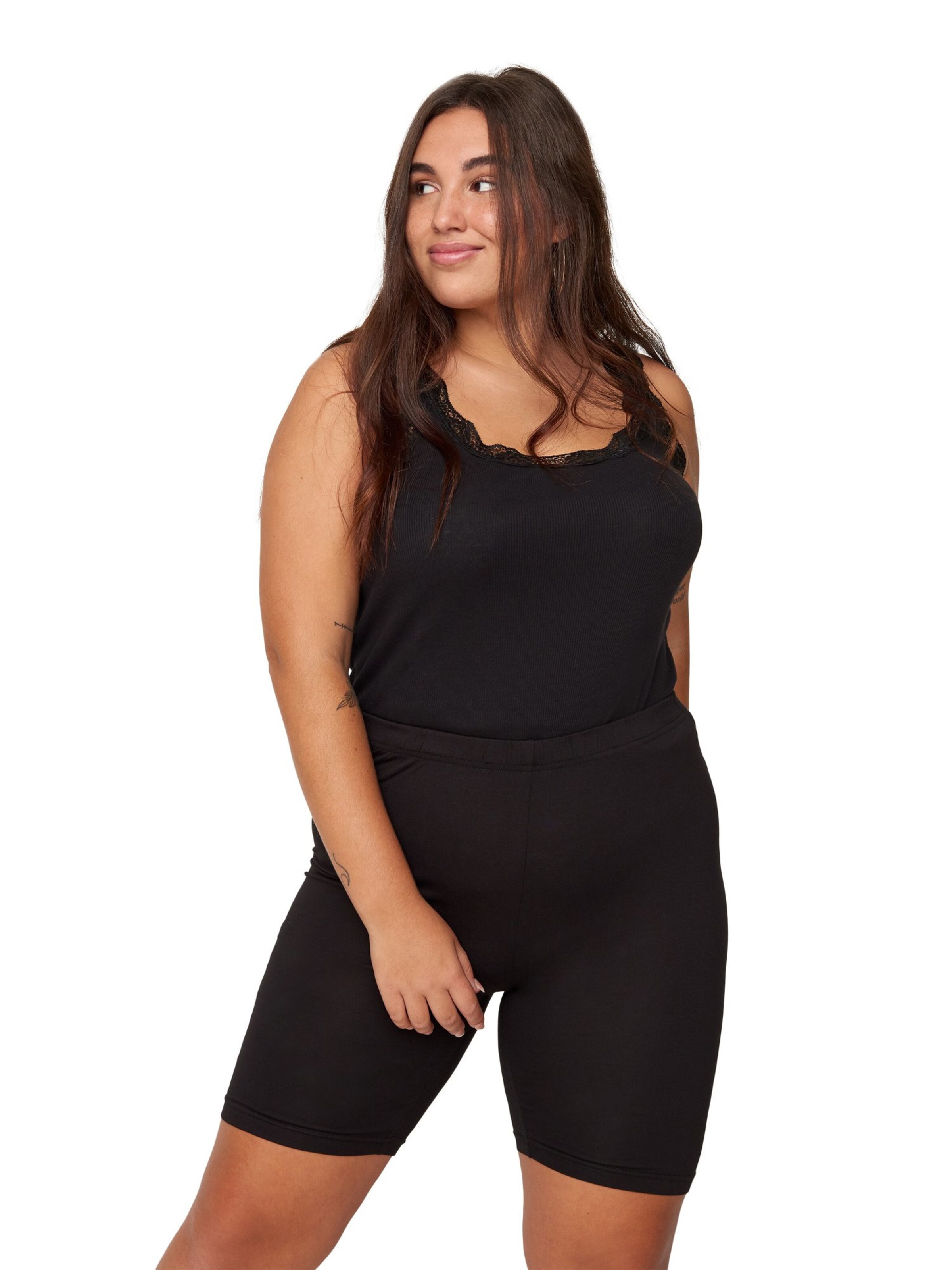 Zizzi - Skinny Leggings em preto: frente