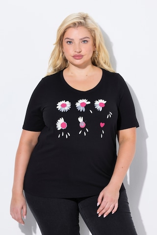 Ulla Popken Shirt 'Blütenzauber' in Black
