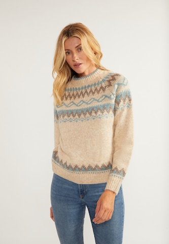 usha BLUE LABEL Sweater 'Fenia' in Beige: front