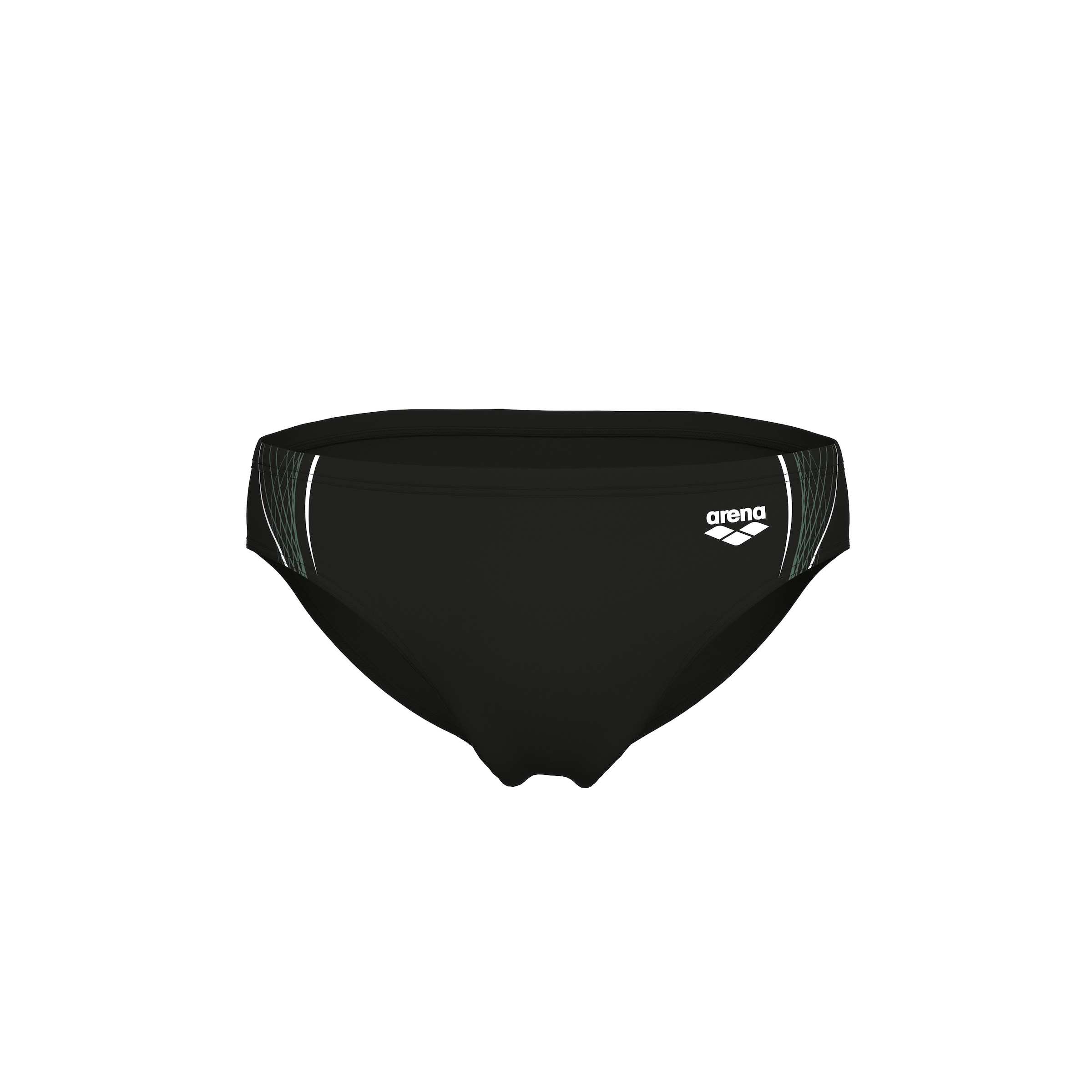ARENA Athletic Swim Trunks in Green / Black / White, Item view