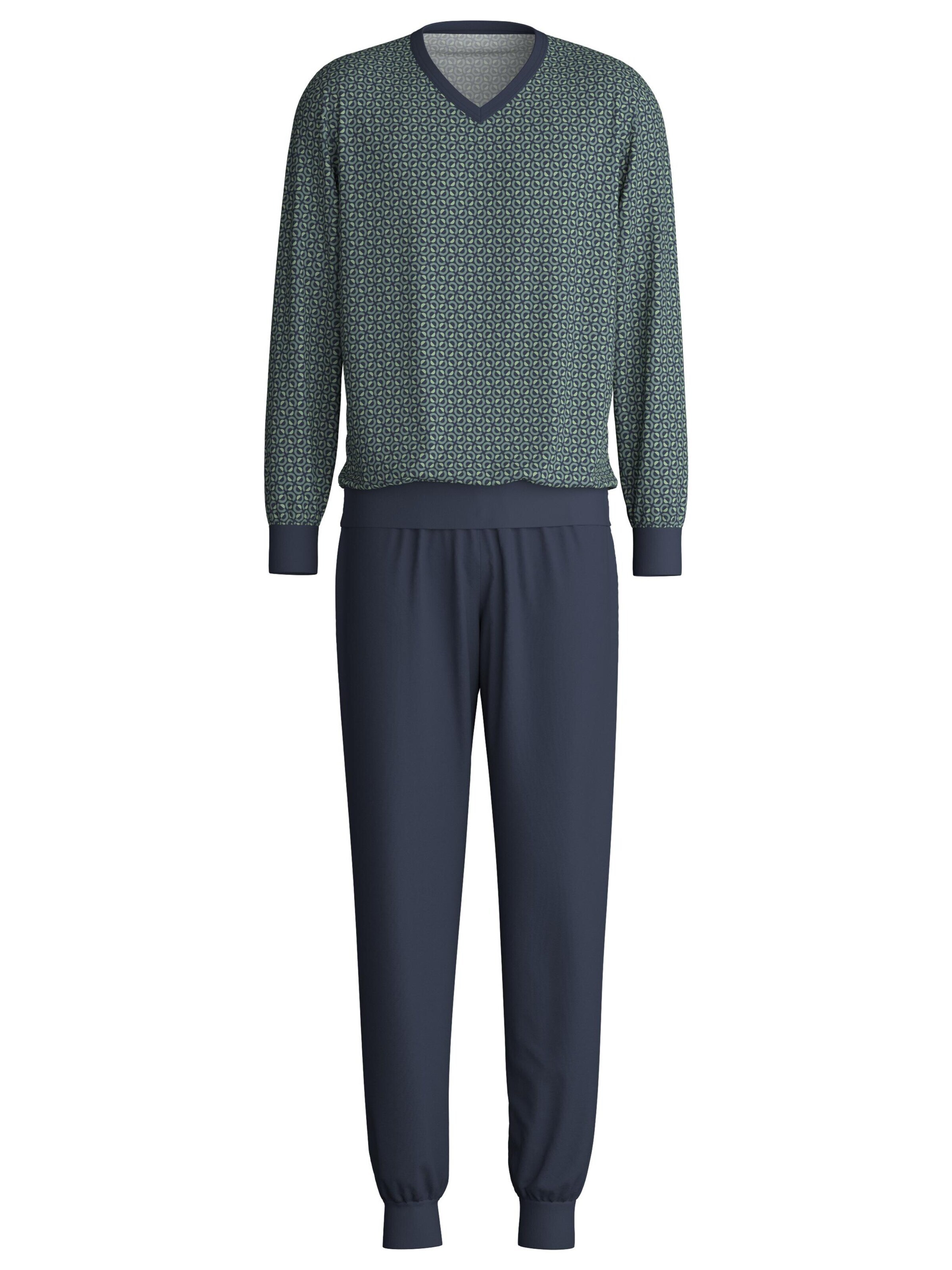 CALIDA Long Pajamas 'Cotton Special' in Grey: front