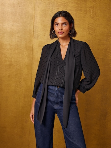 Camicia da donna di love & roses in nero: frontale