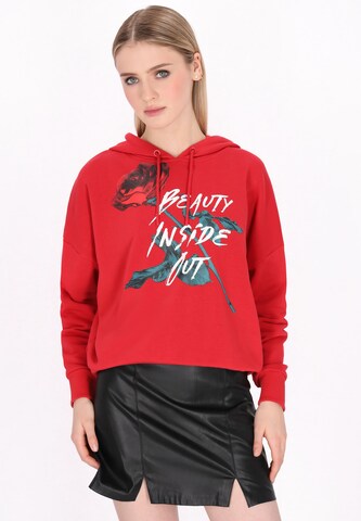 Felpa di myMo ROCKS in rosso: frontale