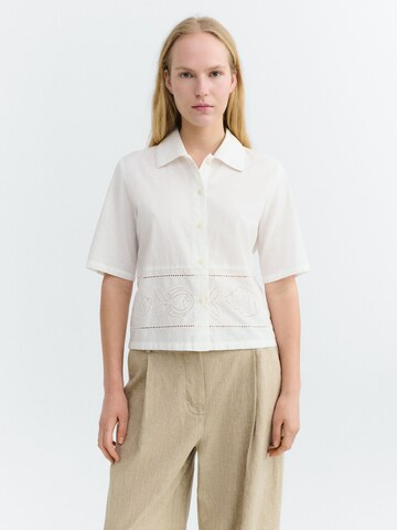 Thinking MU Bluse 'Ane' in Weiß: Vorderseite