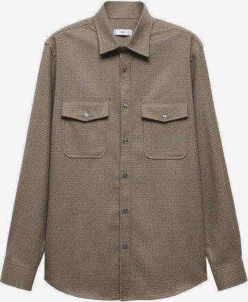 MANGO MAN Slim fit Button Up Shirt 'Polan' in Beige: front