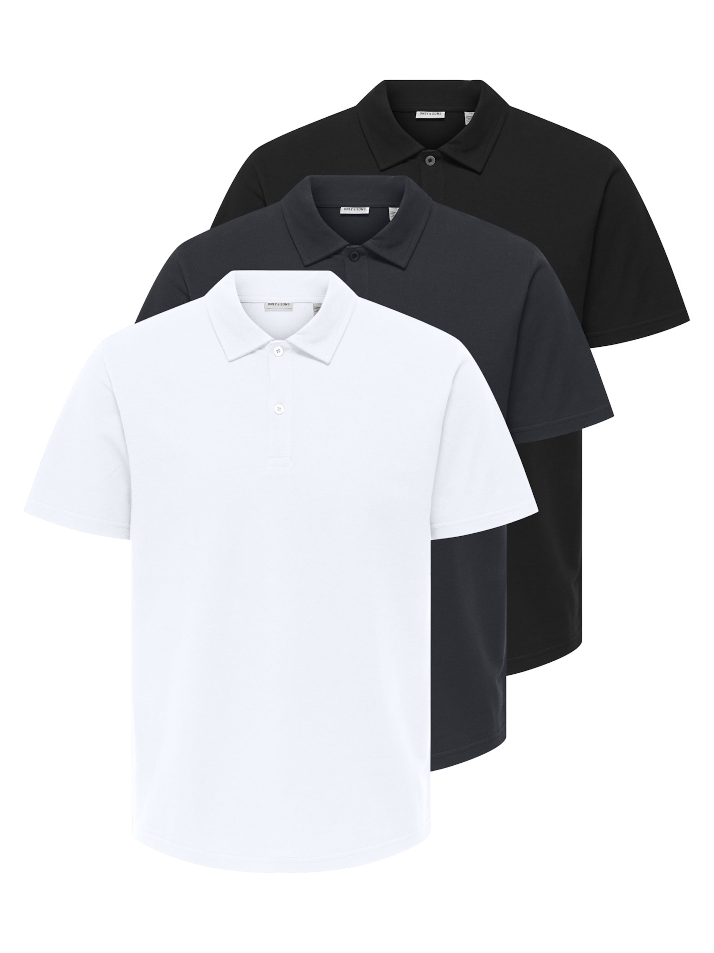 Only & Sons T-Shirt 'Gordon' en bleu nuit / noir / blanc, Vue avec produit