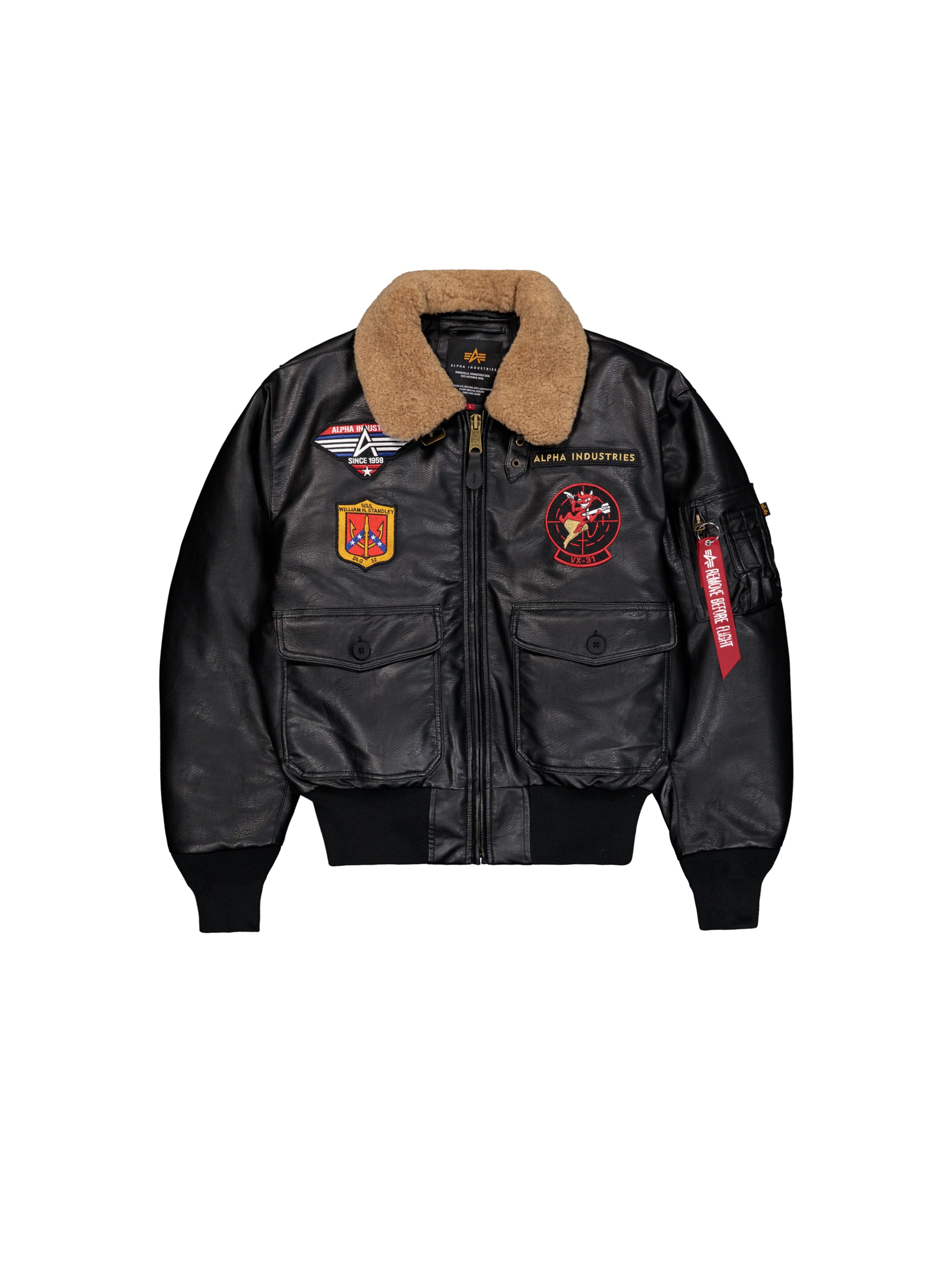 ALPHA INDUSTRIES Between-Season Jacket 'G1 Devils Brigade FL' in Black: front
