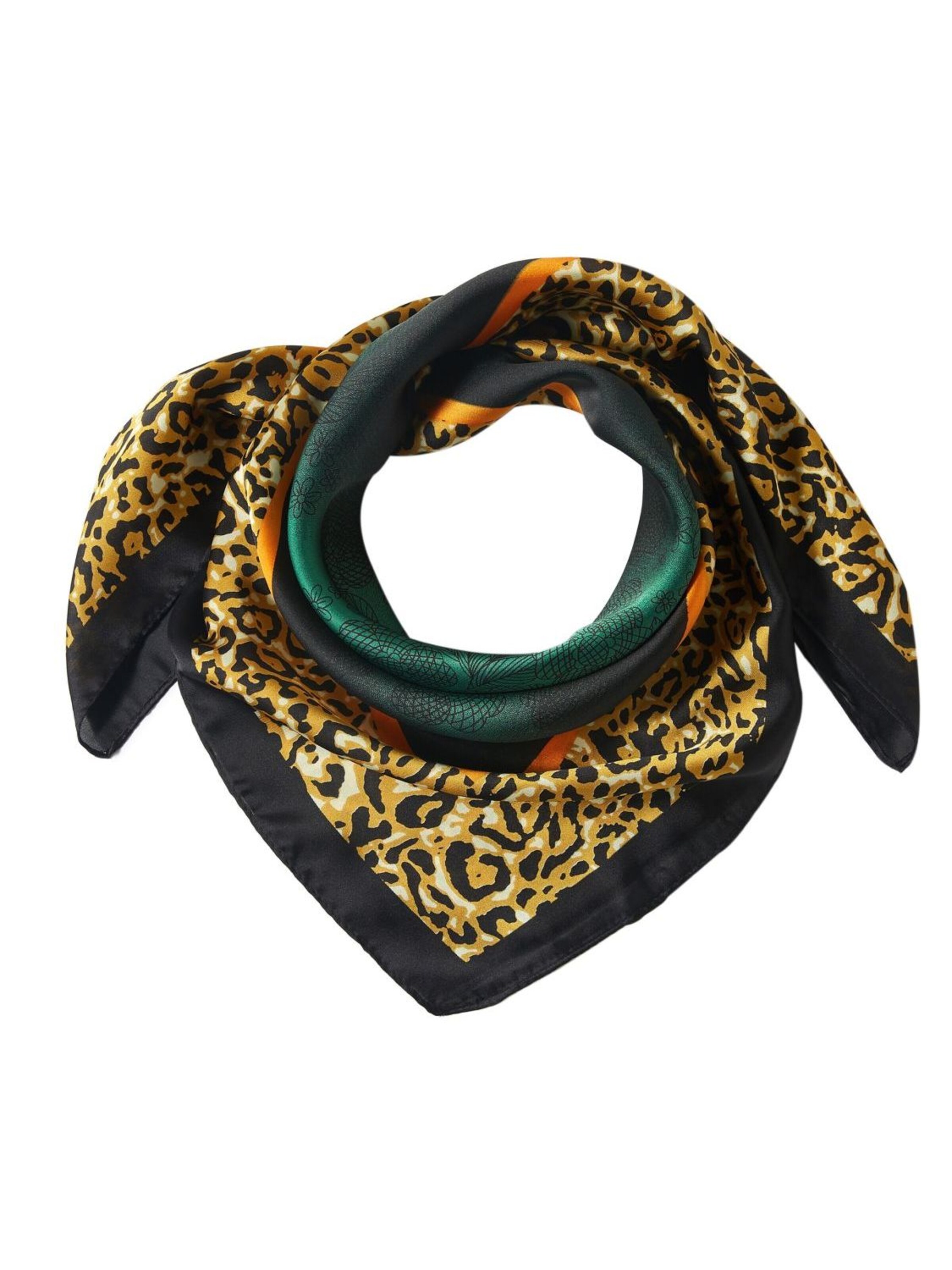Sciarpa 'Petit carré de Soie Chetaah Cléo' di alberto cabale in verde