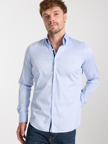 Slim fit Camicia business 'Roma Iconic Satin Man Shirt White' di 7Camicie in grigio: frontale