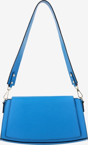 Borsa a spalla di faina in blu: frontale