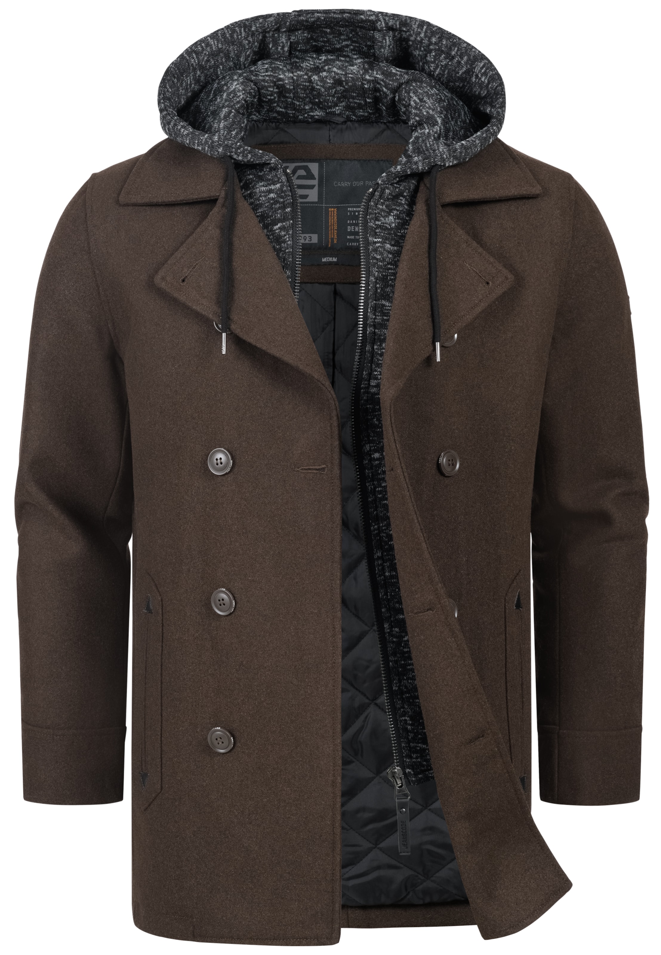 INDICODE JEANS Mantel 'Cliff' in Braun: Vorderseite