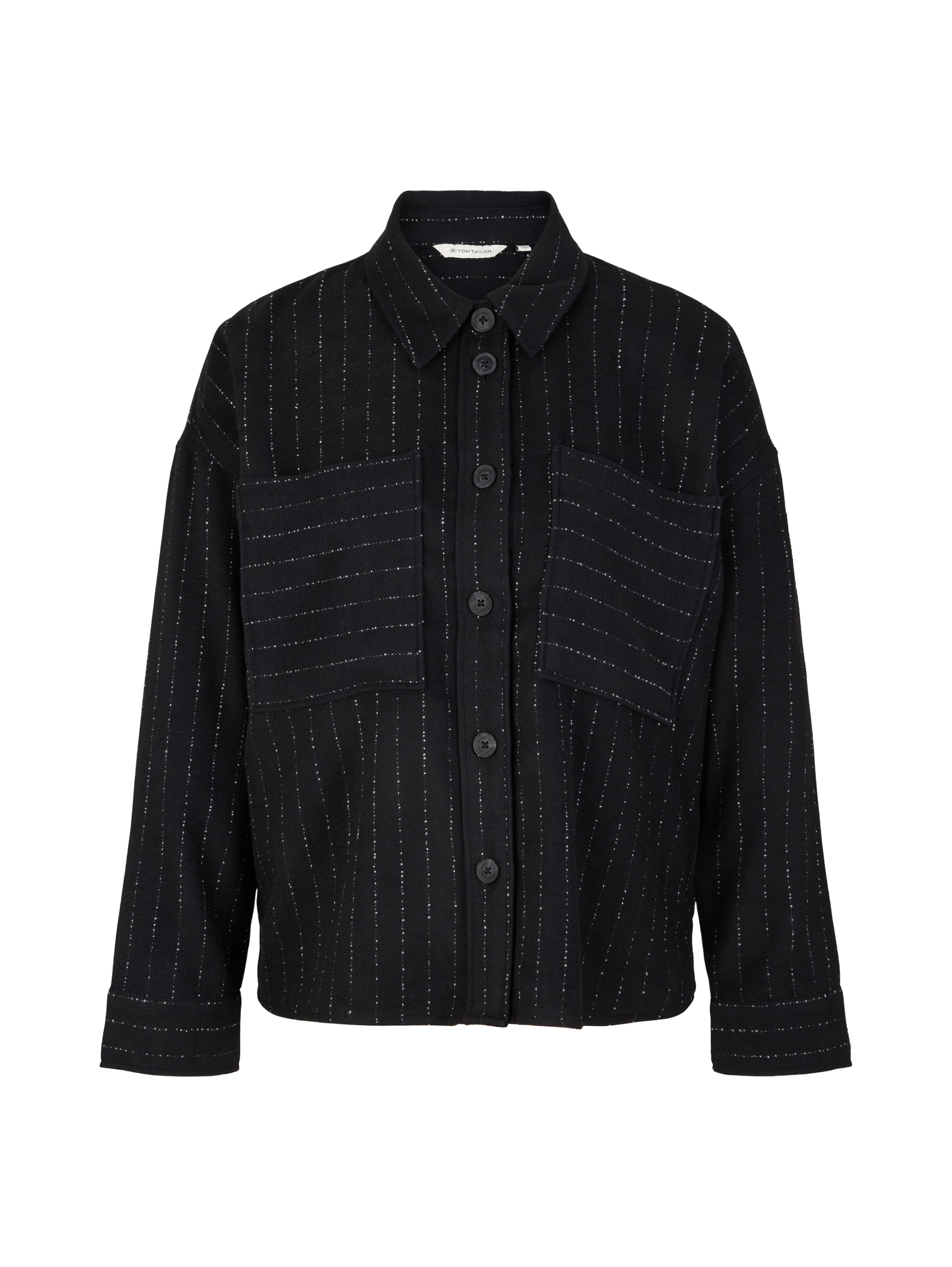 TOM TAILOR Prehodna jakna | črna barva: sprednja stran