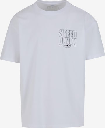 Maglietta 'Speed Demon' di Mister Tee in bianco: frontale