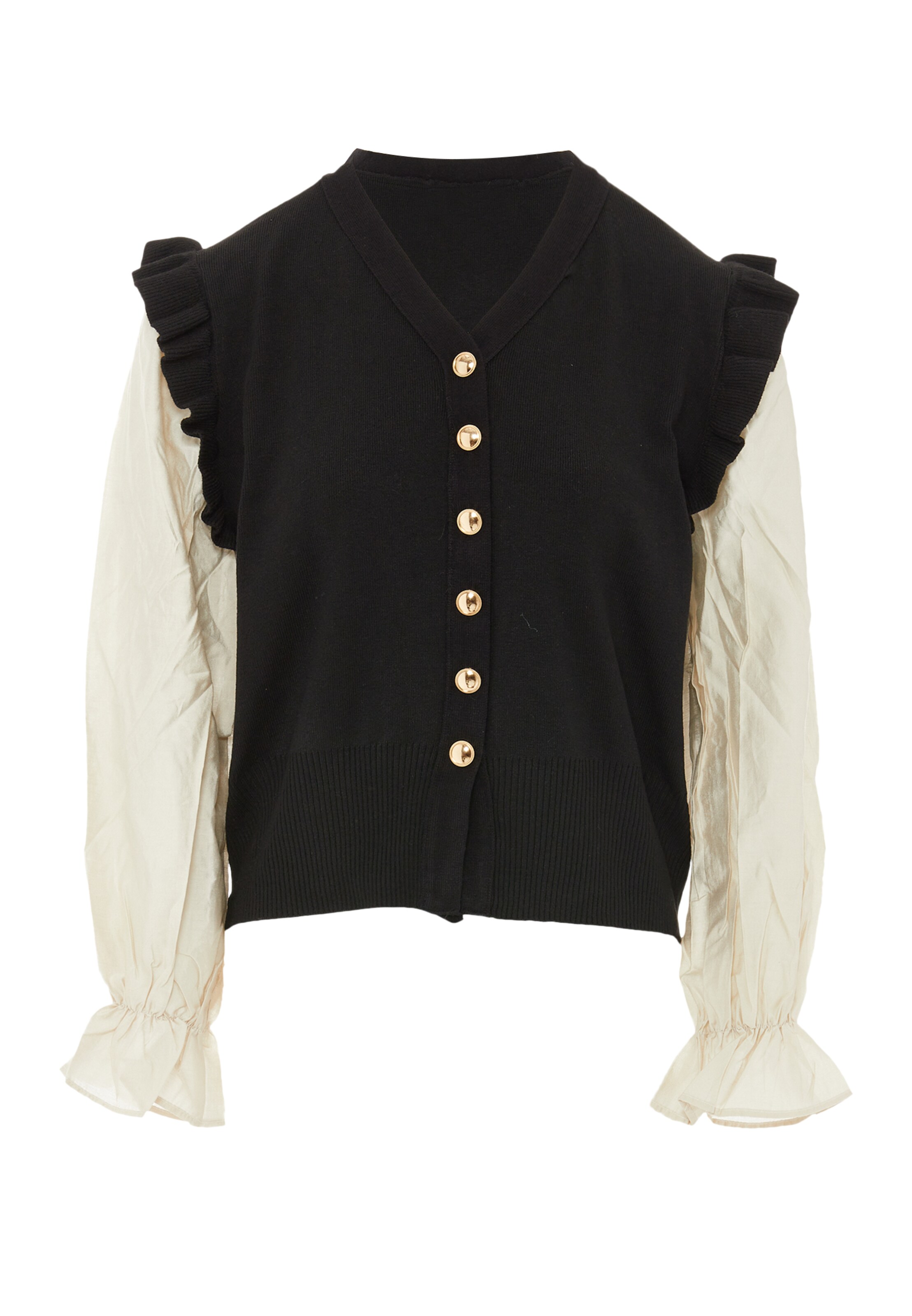 NAEMI - Casaco de malha em preto: frente