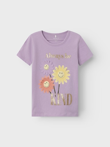 NAME IT Shirt 'ARNA HAPPY' in Purple