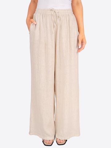 Wide Leg Pantalon 'Perla' Seasons of April en beige : devant