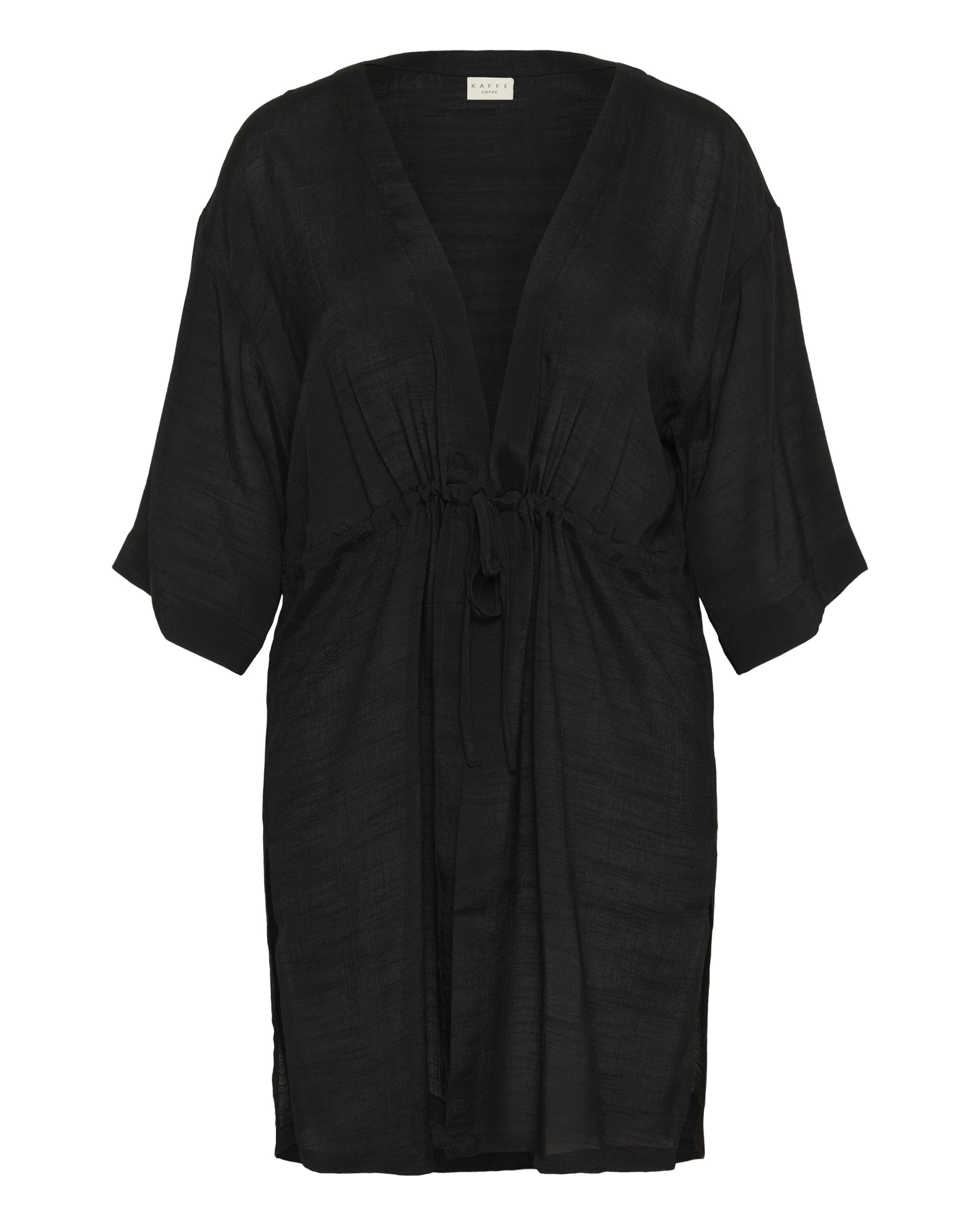 KAFFE CURVE Kimono i sort: forside