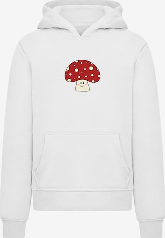 Merchcode Sweatshirt 'Mushroom' in Weiß: Vorderseite