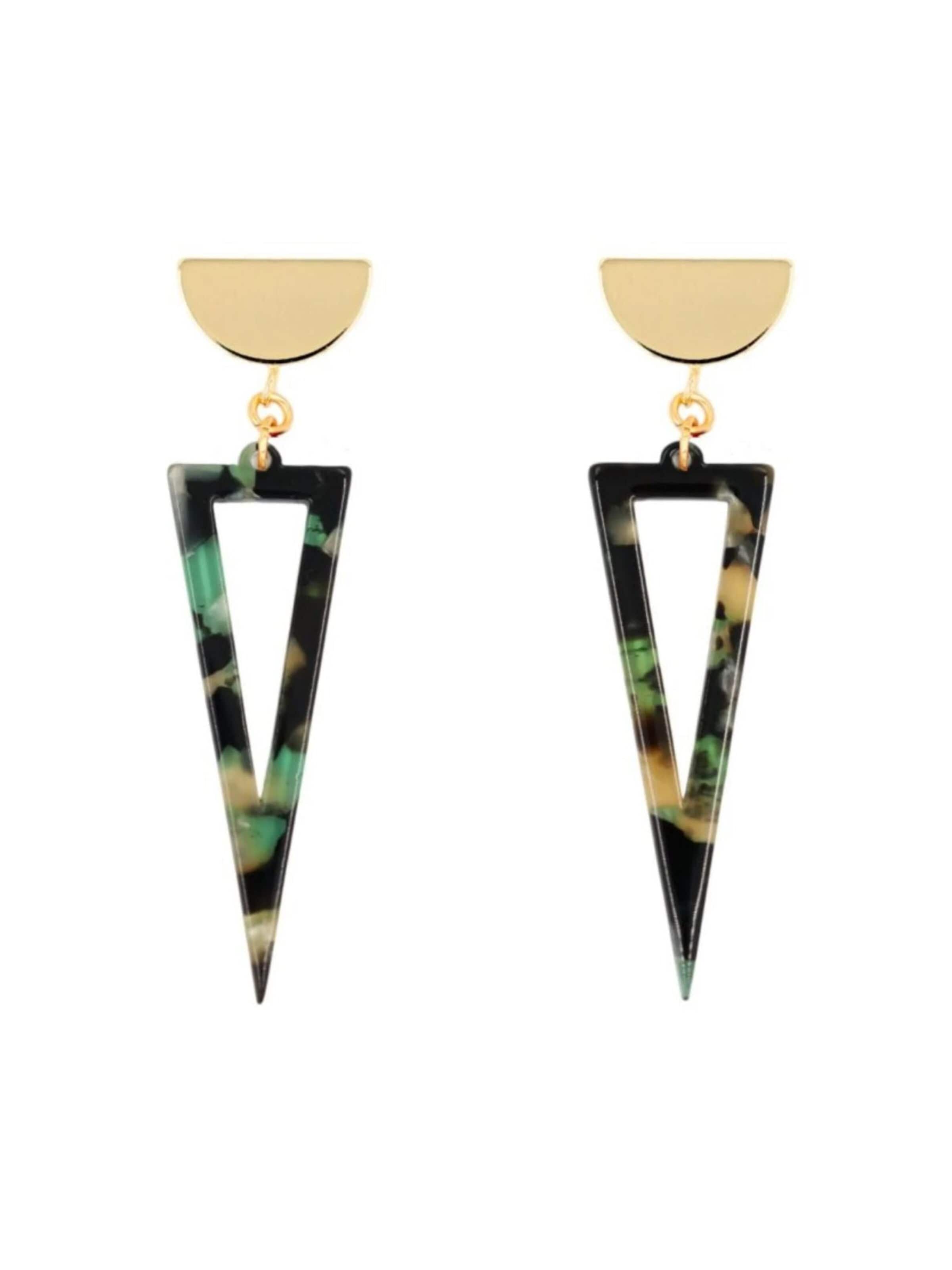 Boucles d'oreilles 'Acetat Agnes' Fräulein Wunder en vert : devant