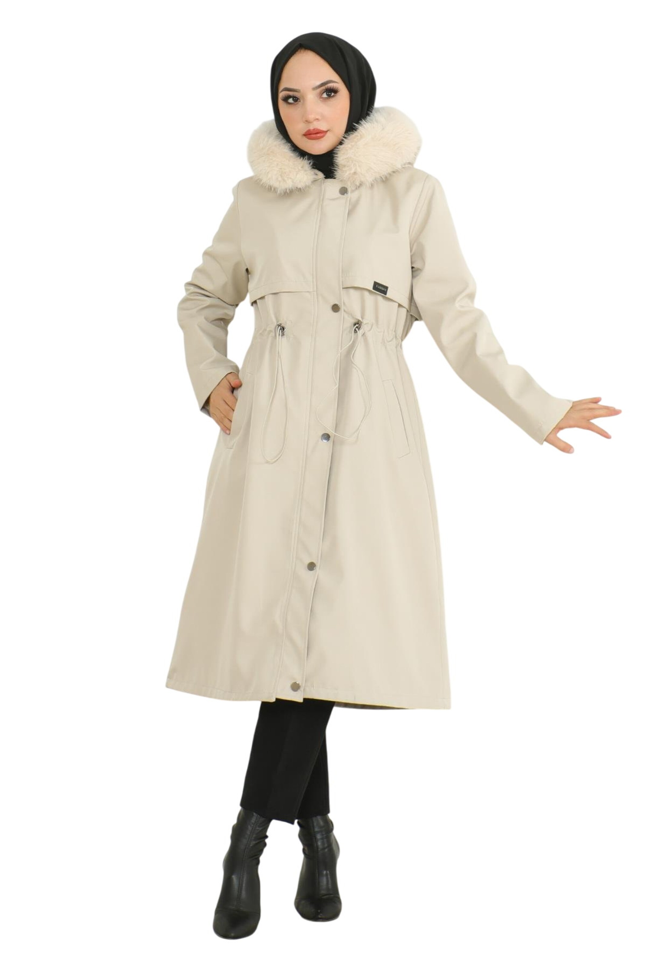 MODAMIHRAM Between-seasons coat in Beige: front