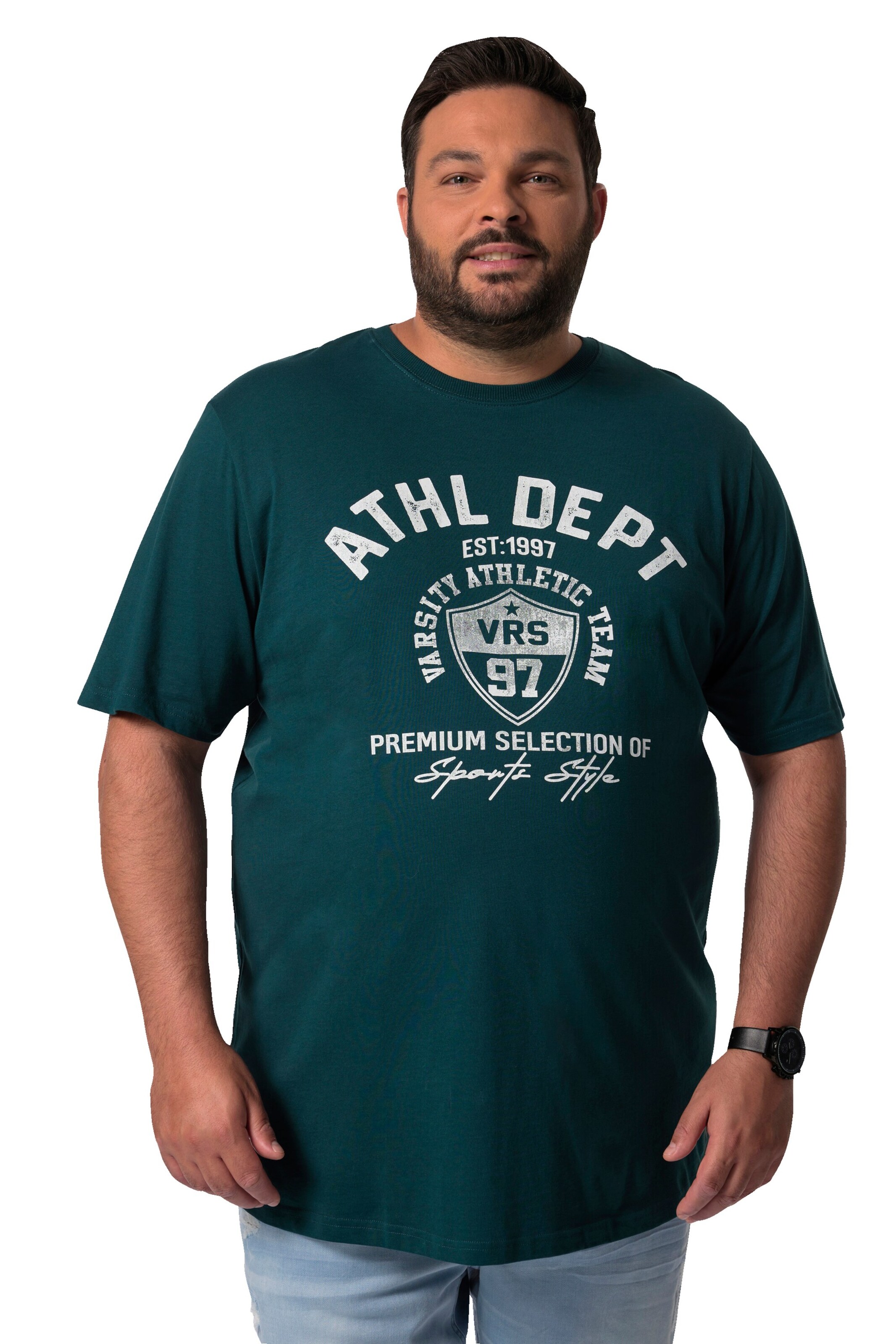 T-Shirt Men Plus en vert : devant