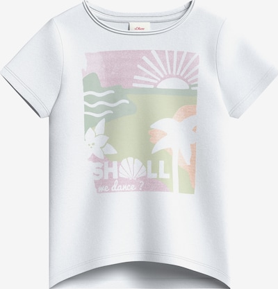 s.Oliver T-Shirt en vert / orange / rose / blanc, Vue avec produit