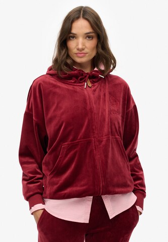 Superdry Zip-Up Hoodie 'Country Club' in Red: front