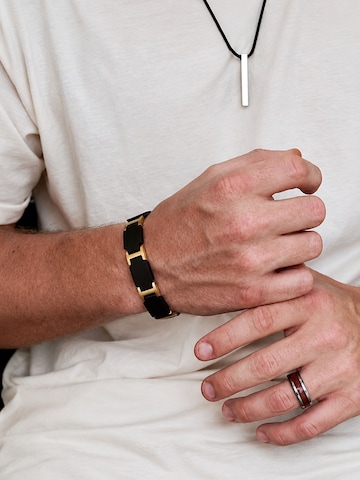 Holzwerk - Pulsera 'AUENSEE' en negro: frente