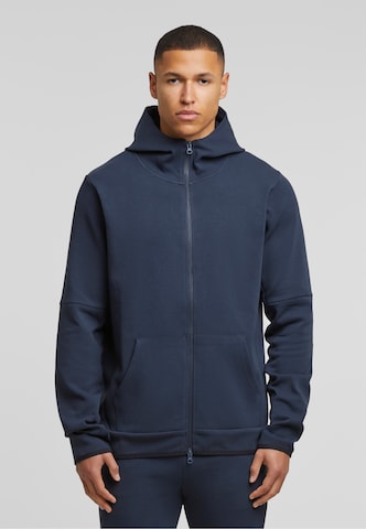 Mister Tee Zip-Up Hoodie in Blue: front