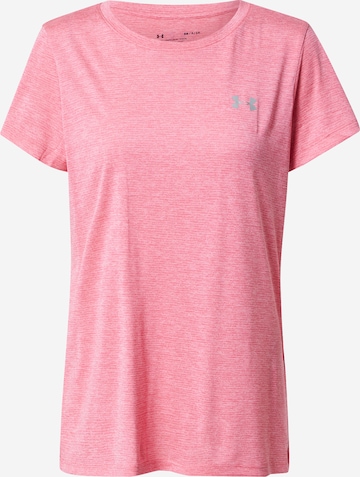 UNDER ARMOUR Функциональная футболка 'Tech SSV' в Ярко-розовый: спереди