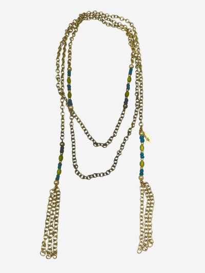 Collana 'Long multi-position necklace with gold-plated green chain and crystal' in Onesize Gloria Mago di colore oro, Visualizzazione prodotti