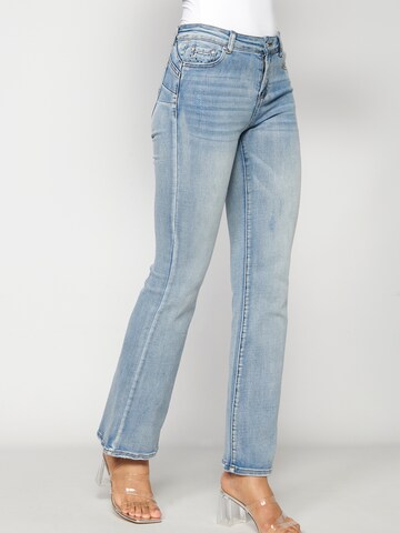 KOROSHI Flared Jeans in Blau