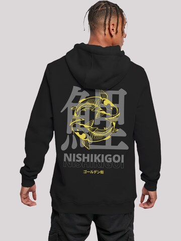 F4NT4STIC Sweatshirt 'Koi Golden Gai' in Zwart: voorkant