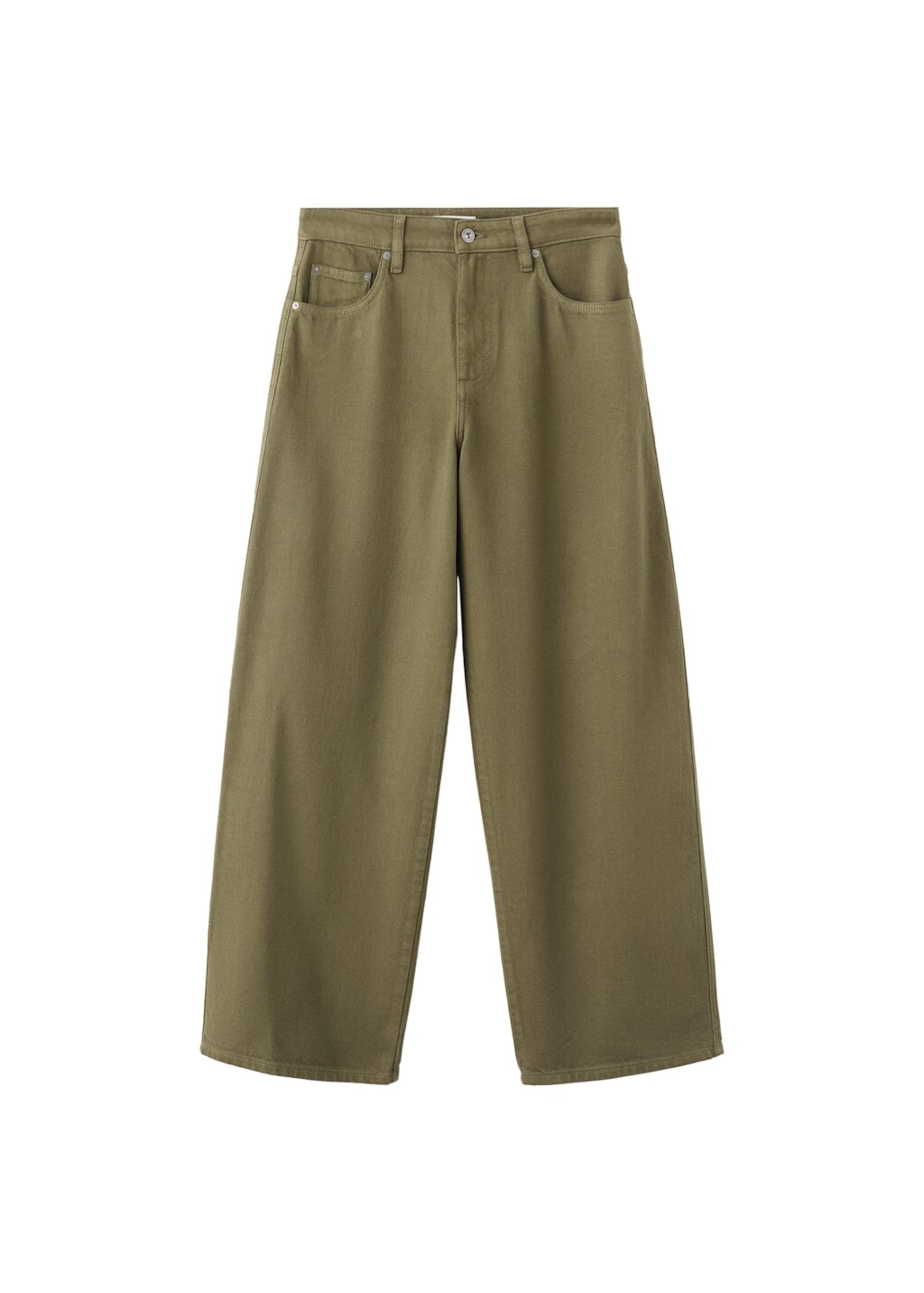 MANGO Wide Leg Jeans 'Lucky' in Grün: Vorderseite