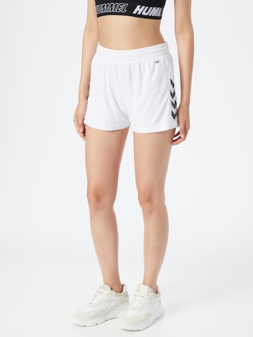 Hummel Regular Спортен панталон в бяло: отпред