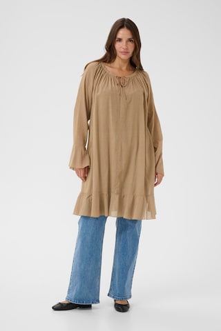 KAFFE CURVE Jurk 'KCflori' in Bruin