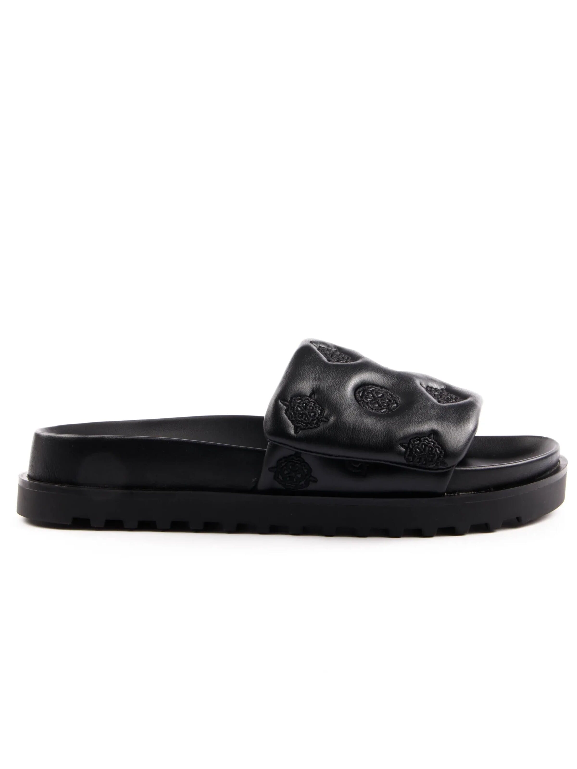 GUESS - Zapatos abiertos 'Fabio Logo 4G Pivoine' en negro: frente