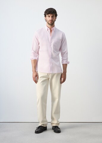 MANGO MAN Regular fit Button Up Shirt 'Oxli' in Pink