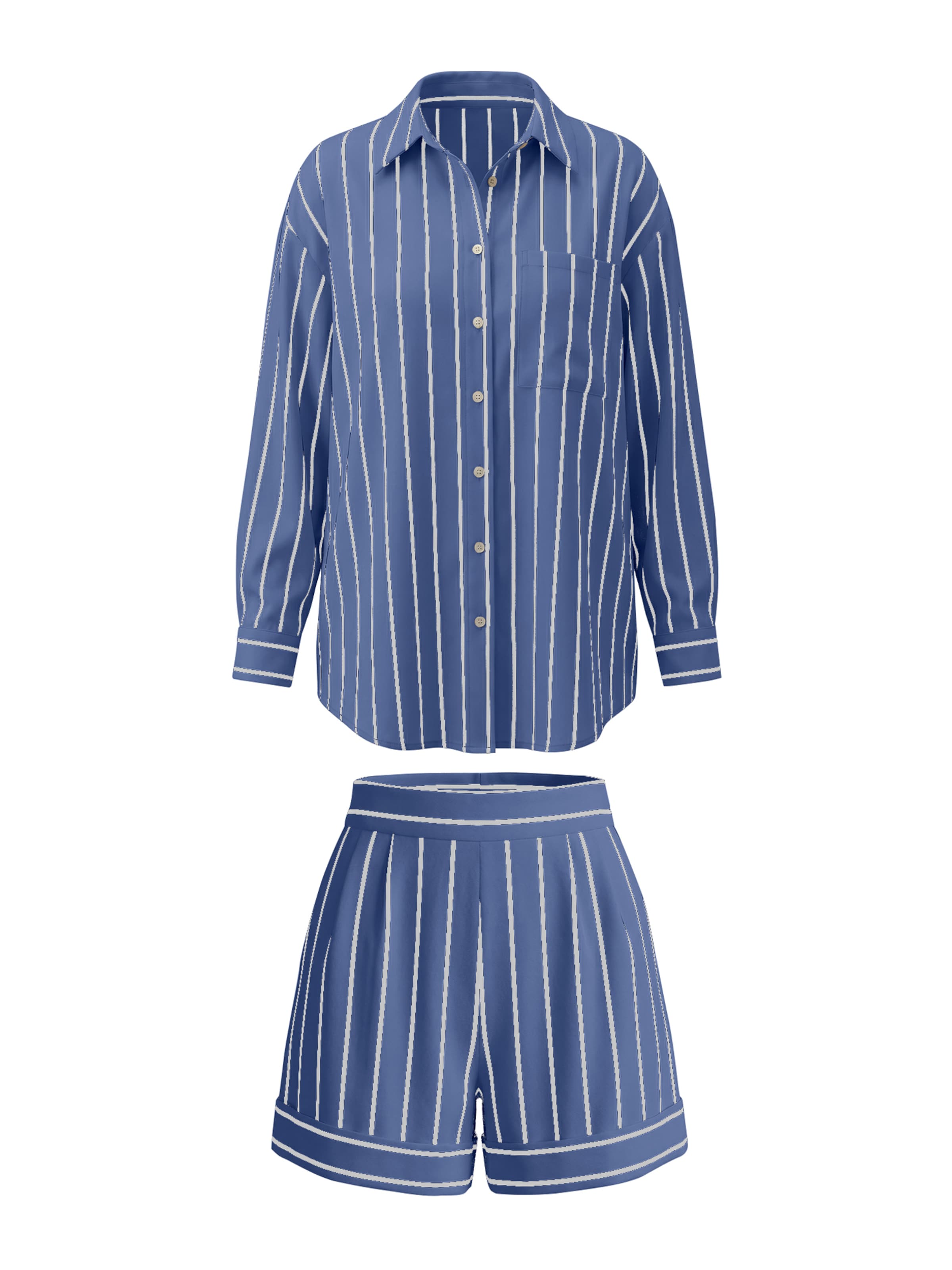 Imily Bela Kalhotový kostým – modrá: přední strana