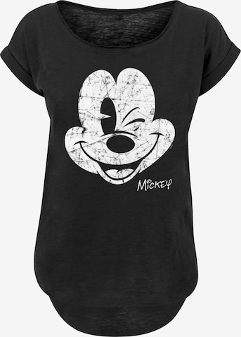 T-shirt ' Disney Mickey Mouse Since Beaten Face CHAR CADT with Ladies Long Slub Tee ' F4NT4STIC en noir : devant