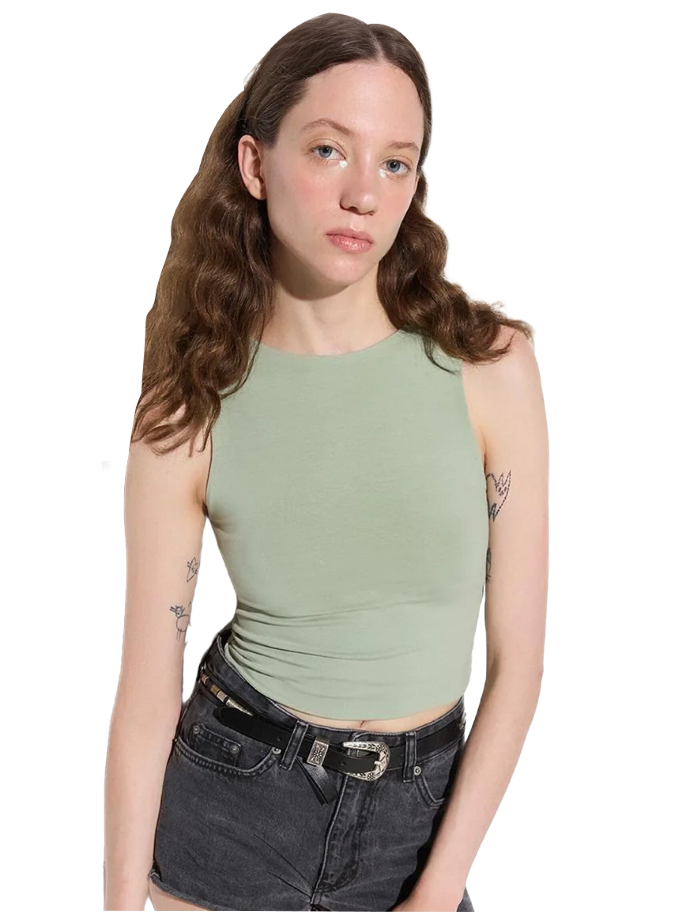 No Matter What Top  'Ernte' in Grün: Vorderseite