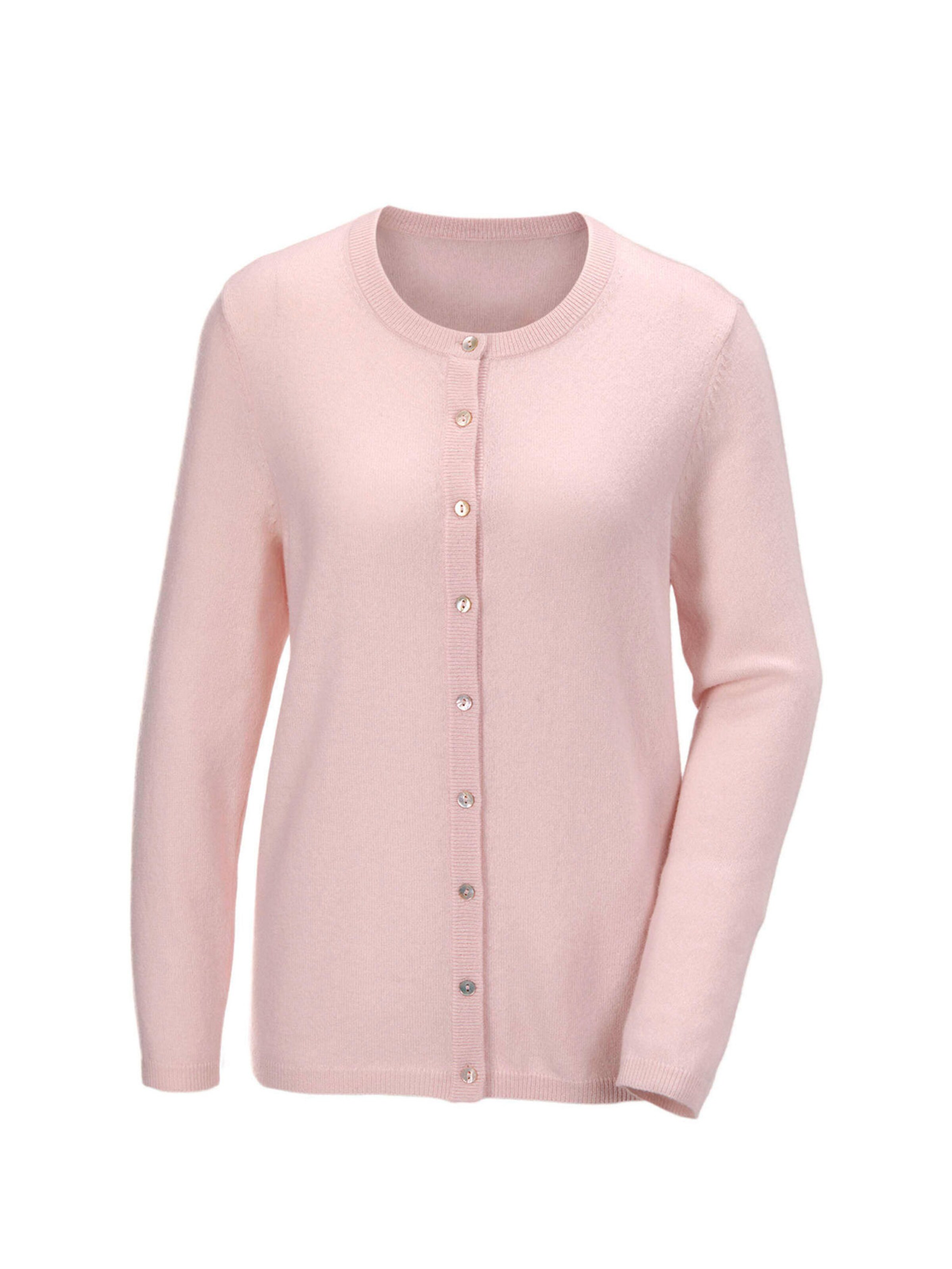 Goldner Strickjacke in Pink: Vorderseite