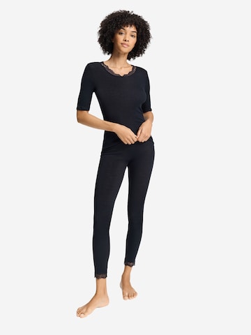 Hanro Shirt ' Woolen Lace ' in Zwart