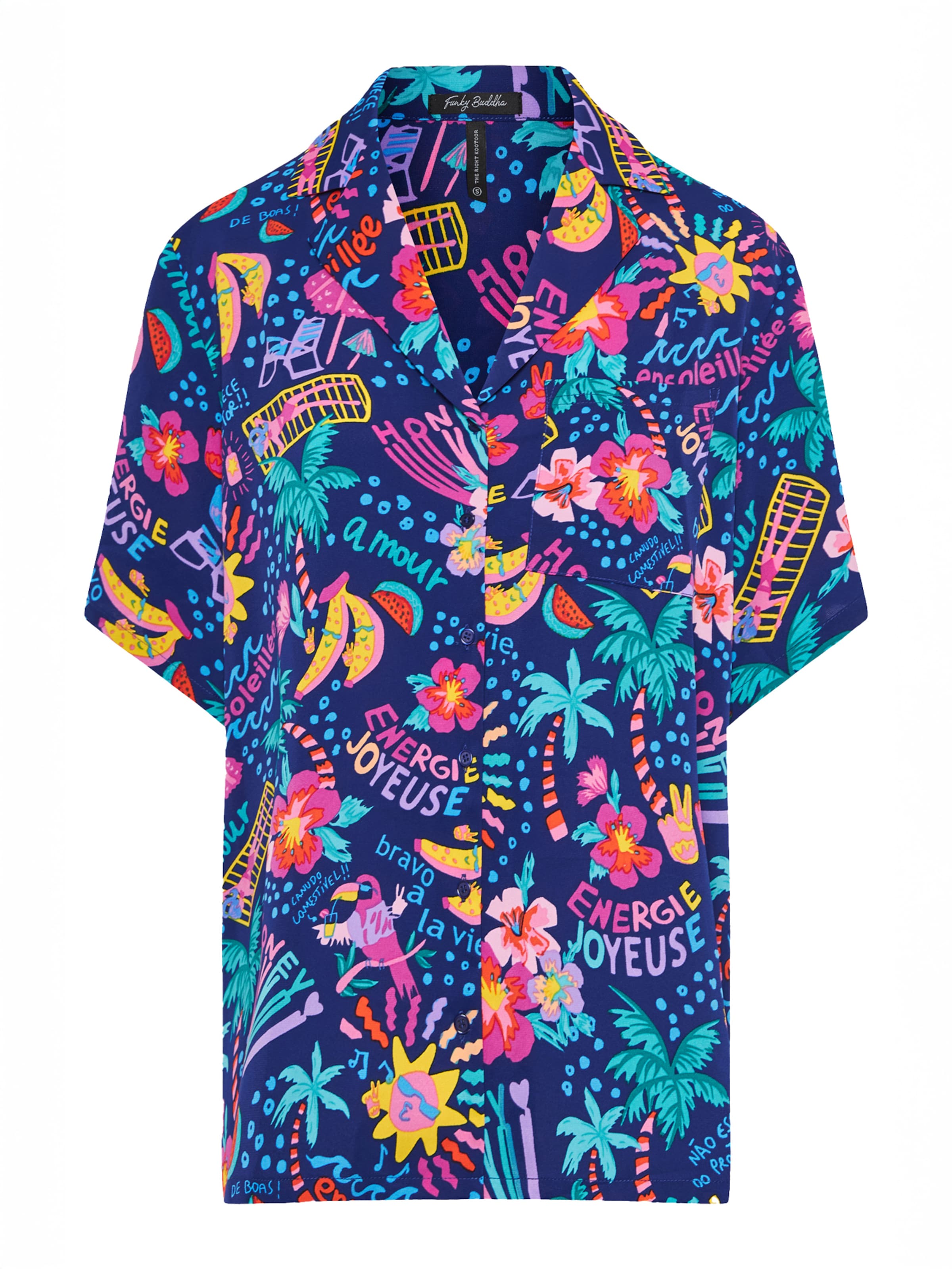 Camicia da donna di Funky Buddha in blu: frontale