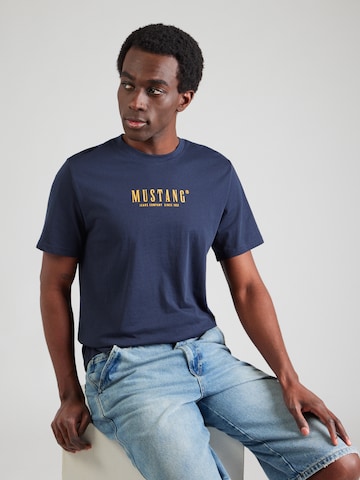 MUSTANG Póló 'Austin' - kék: elől