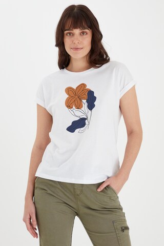 Fransa Shirt mit floralem Print in Weiß: predná strana