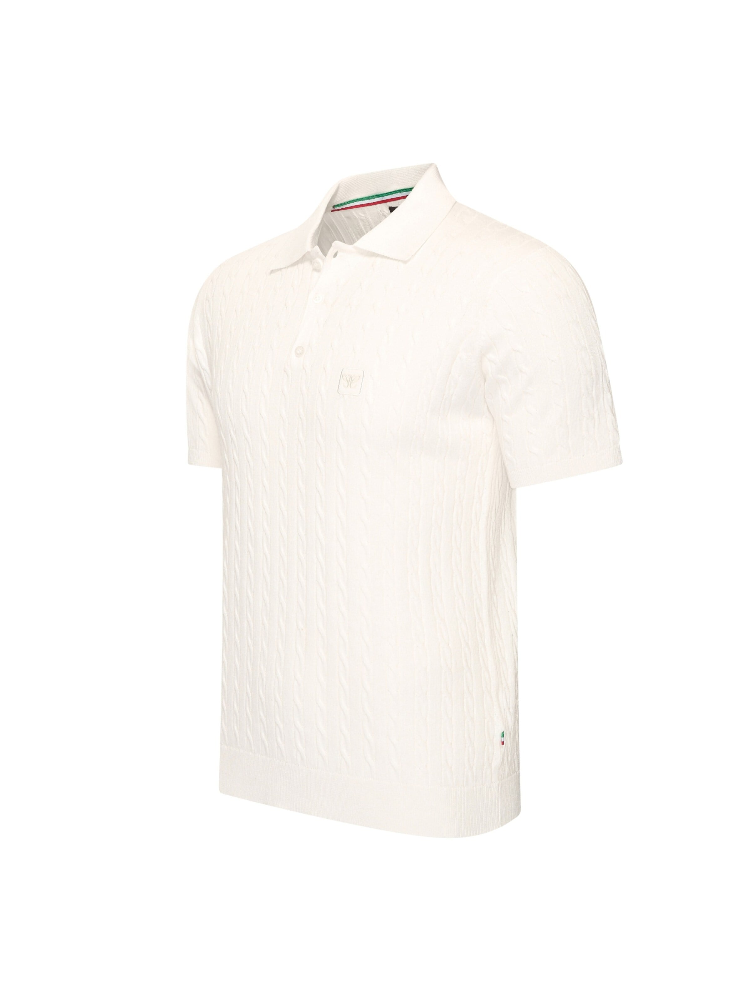CAPPUCCINO Shirt 'Cappuccino Italia ''Caorle Cable Knit''' in White: front
