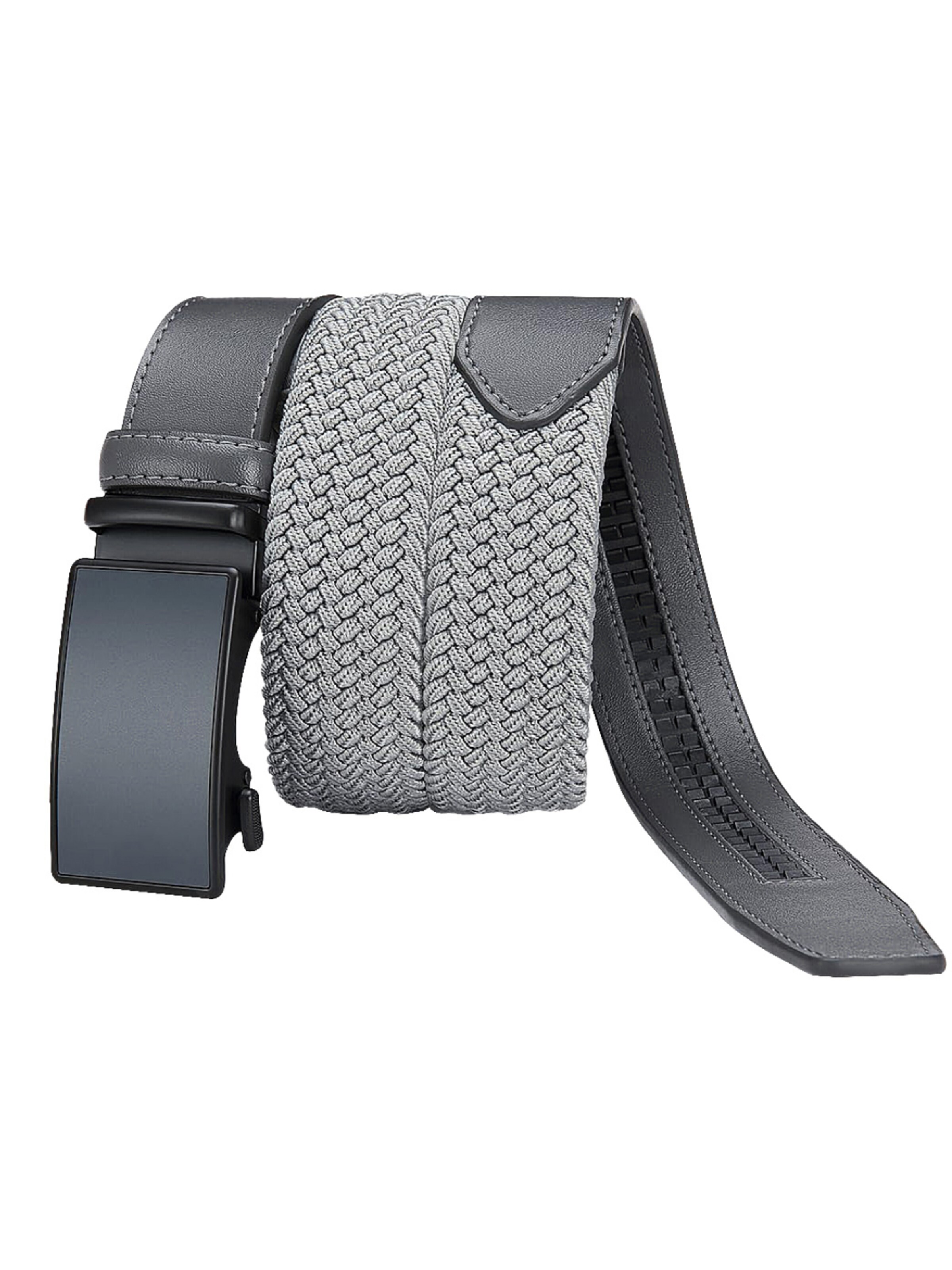 ktleathers Bælte 'Men’s Elastic Braided Belt KT7004' i grå