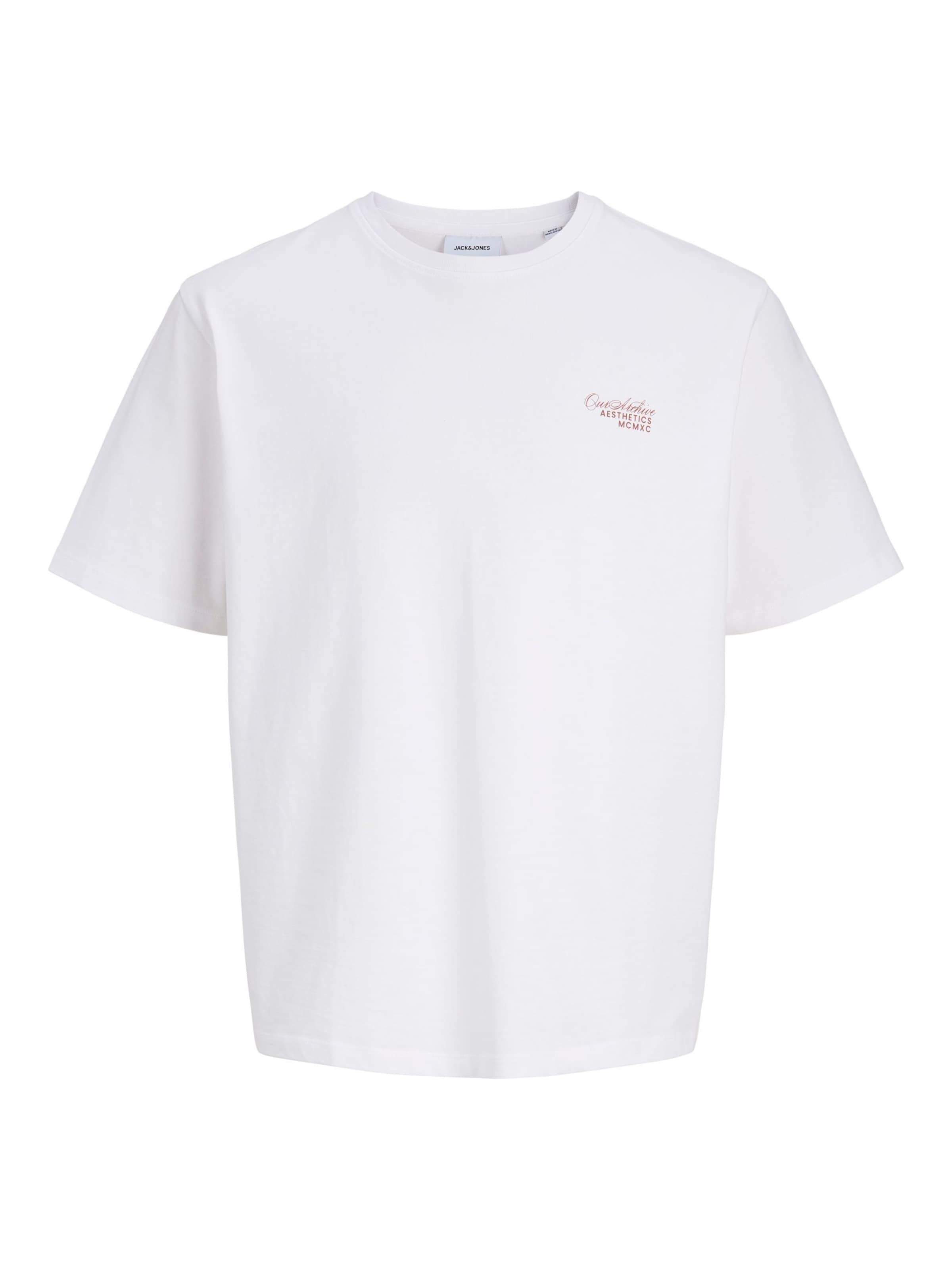 JACK & JONES T-Shirt en rouge carmin / blanc, Vue avec produit
